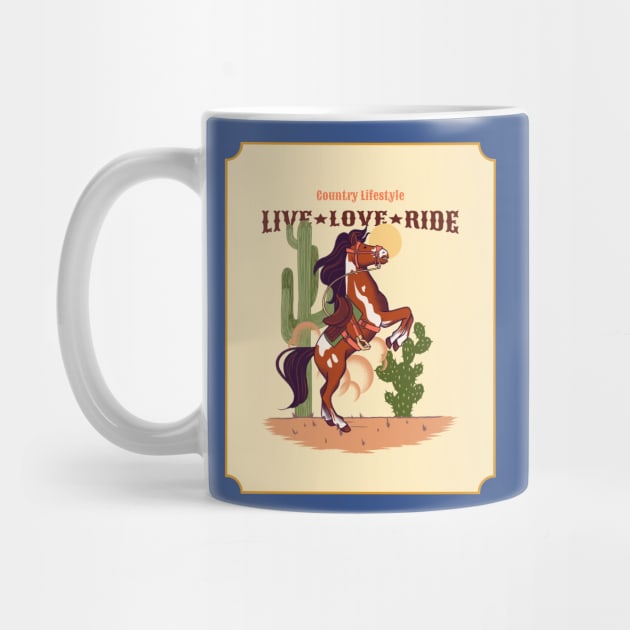 live love ride Country Western Lifestyle Horse Rodeo Wild West by Tip Top Tee's